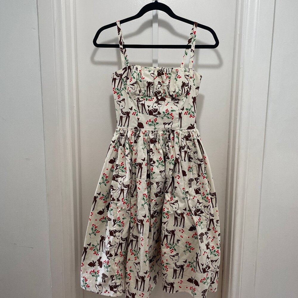 Bernie Dexter summer woodland fawn cotton dress size S